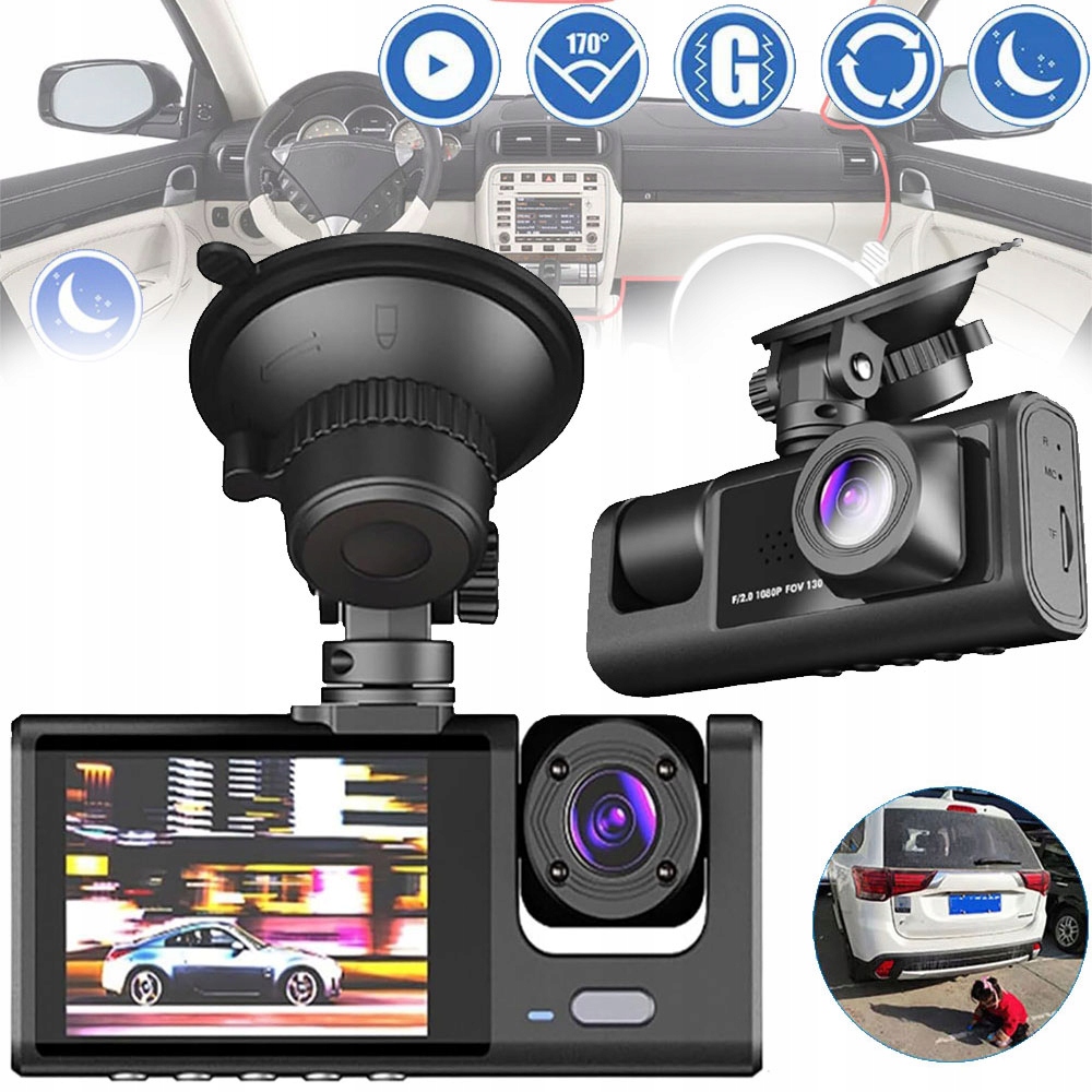 KAMERA SAMOCHODOWA FULL HD WIDEO REJESTRATOR JAZDY REJESTRATOR SAMOCHODY