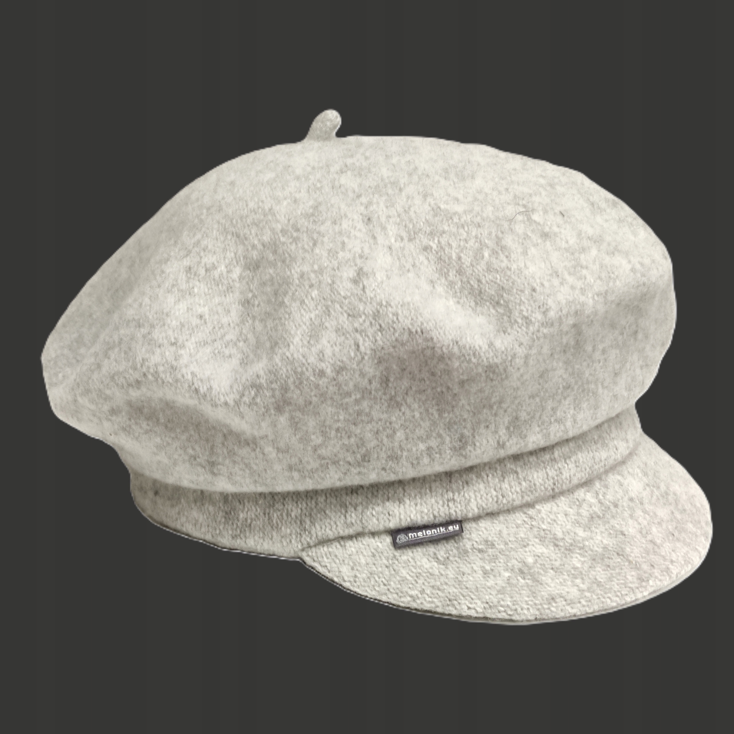 Šedivý Melanž Český baret s vlněným zimním kšiltem dámský Tonak
