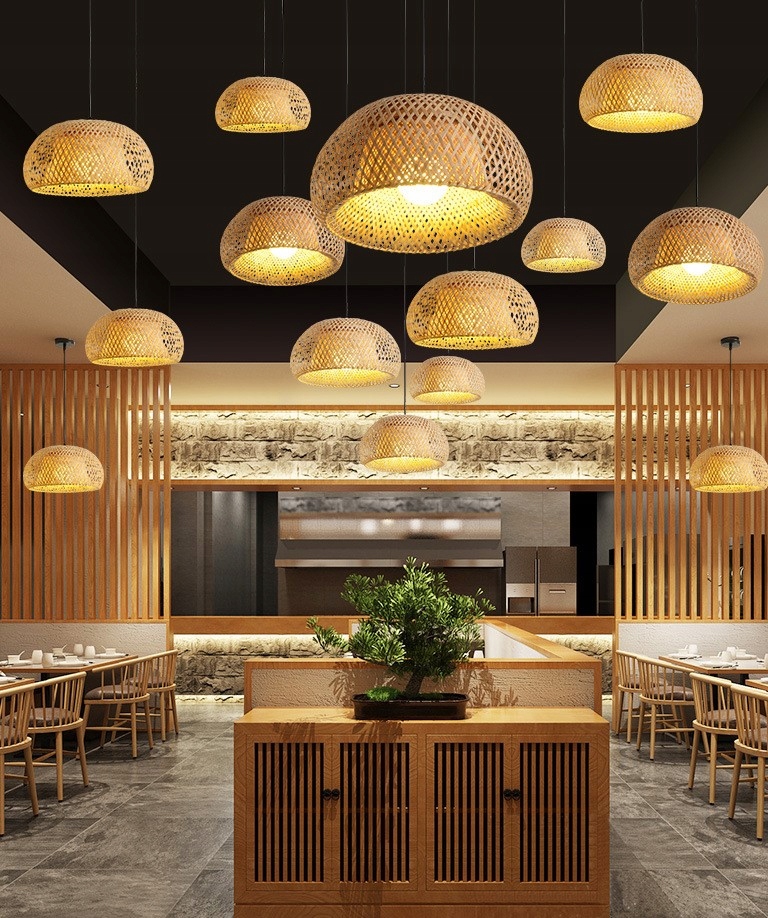 LAMPA NATURALNA BAMBUSOWA BOHO 45 CM LOFTHOME Długość/wysokość 20 cm