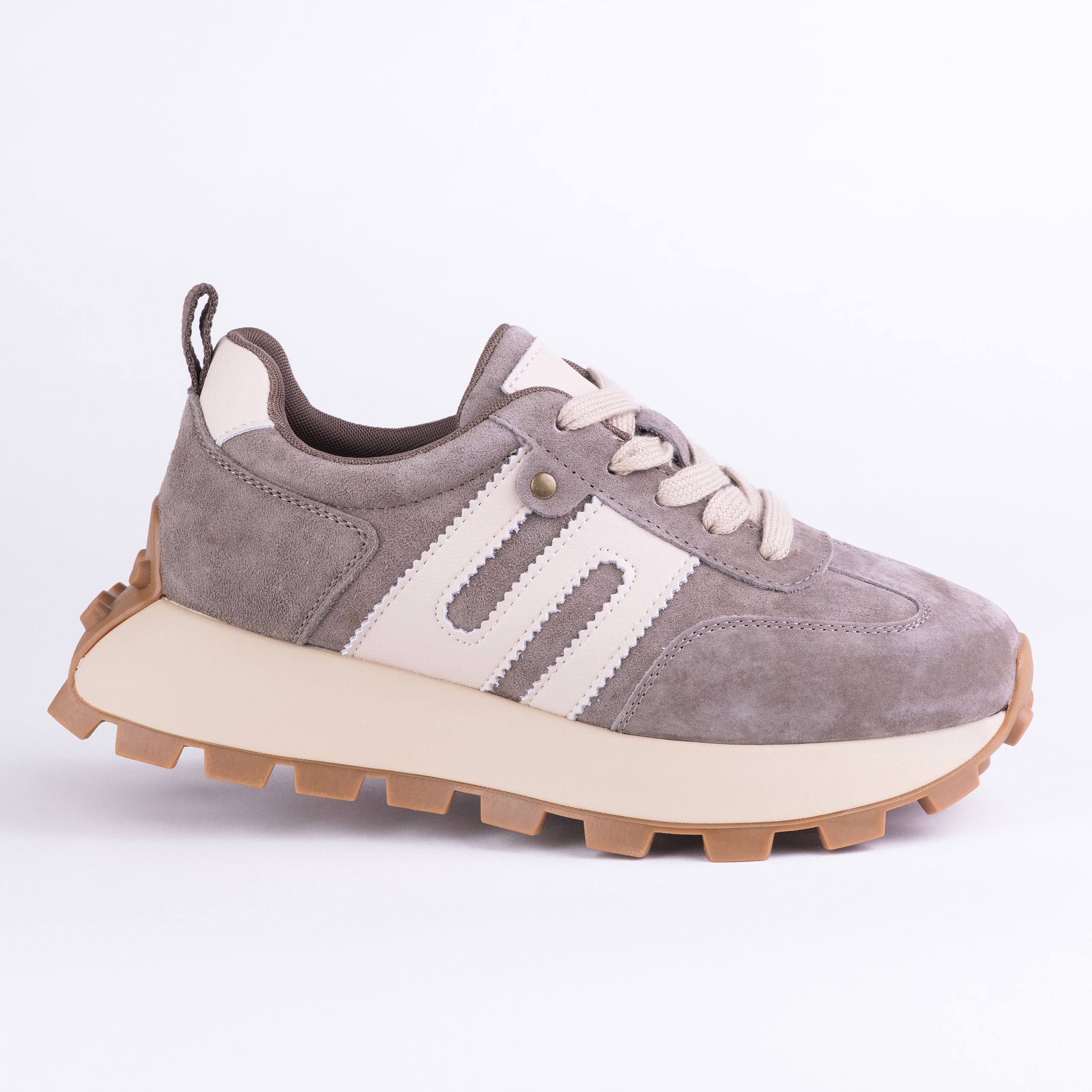 Dámská sportovní obuv Goodin GD-XF-207 z přírodní semišové kůže khaki 36