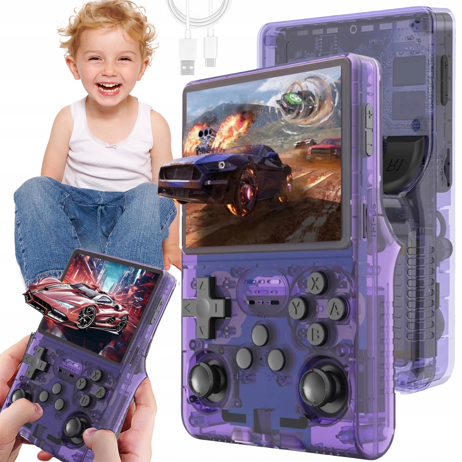 Przenośna Mobilna Konsola Do Gier Retro 30000GRY Linux 256G Gameboy