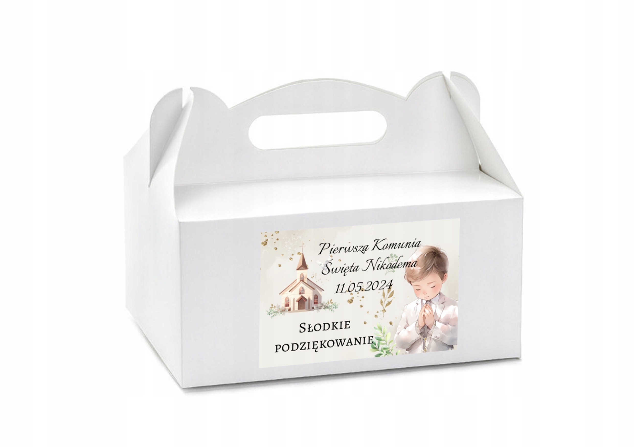 Naklejki na ciasto PODZIĘKOWANIE Komunia Święta 9 sztuk