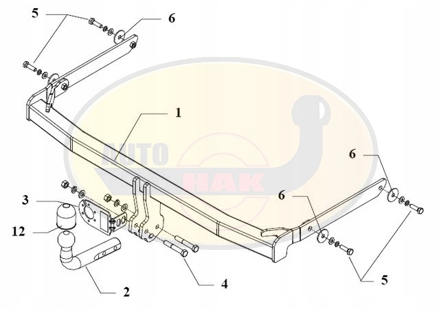 Hak holowniczy odkręcany FORD FIESTA 2005-2008 C42 Producent Auto-hak