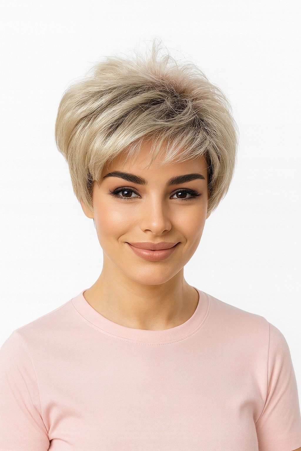 Paruka Mila blond s odrostem, krátký účes-Nessaja wigs shop
