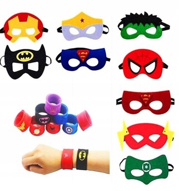 ZESTAW MASKI + OPASKI SUPERBOHATERÓW
