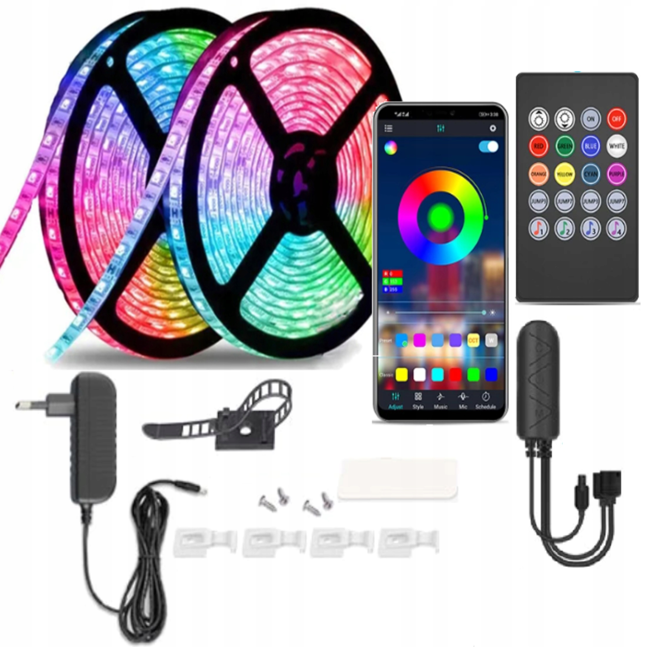 

Zestaw Led 15m Rgb 5050 App Bluetooth Muzyka Pilot