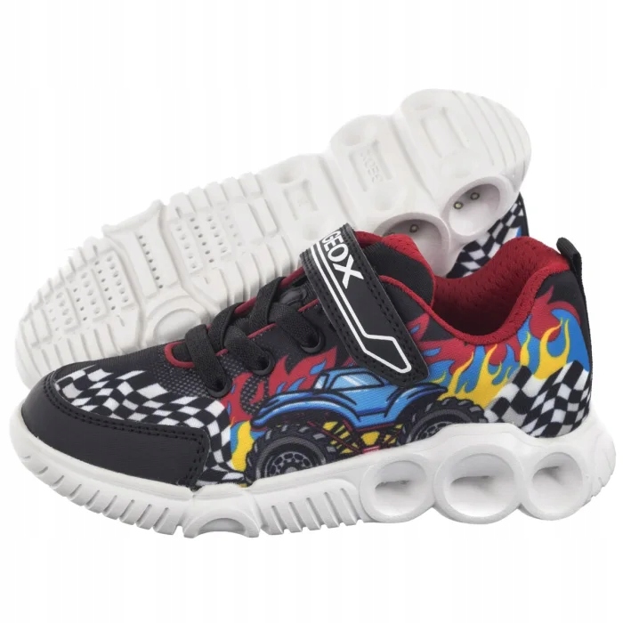 Buty Dziecięce Geox Lights J Wroom B. D -Pr.Mesh Pr.Dbk J55GAD 02ACE