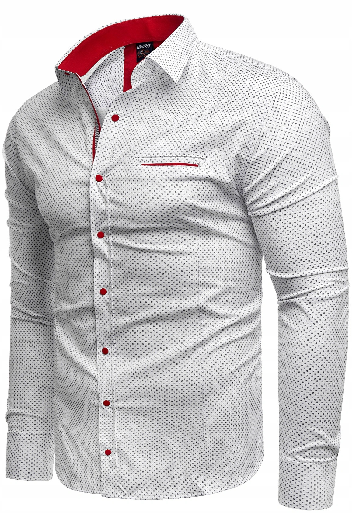 3XL - KOSZULA MĘSKA ELEGANCKA 19610n Rękaw długi rękaw