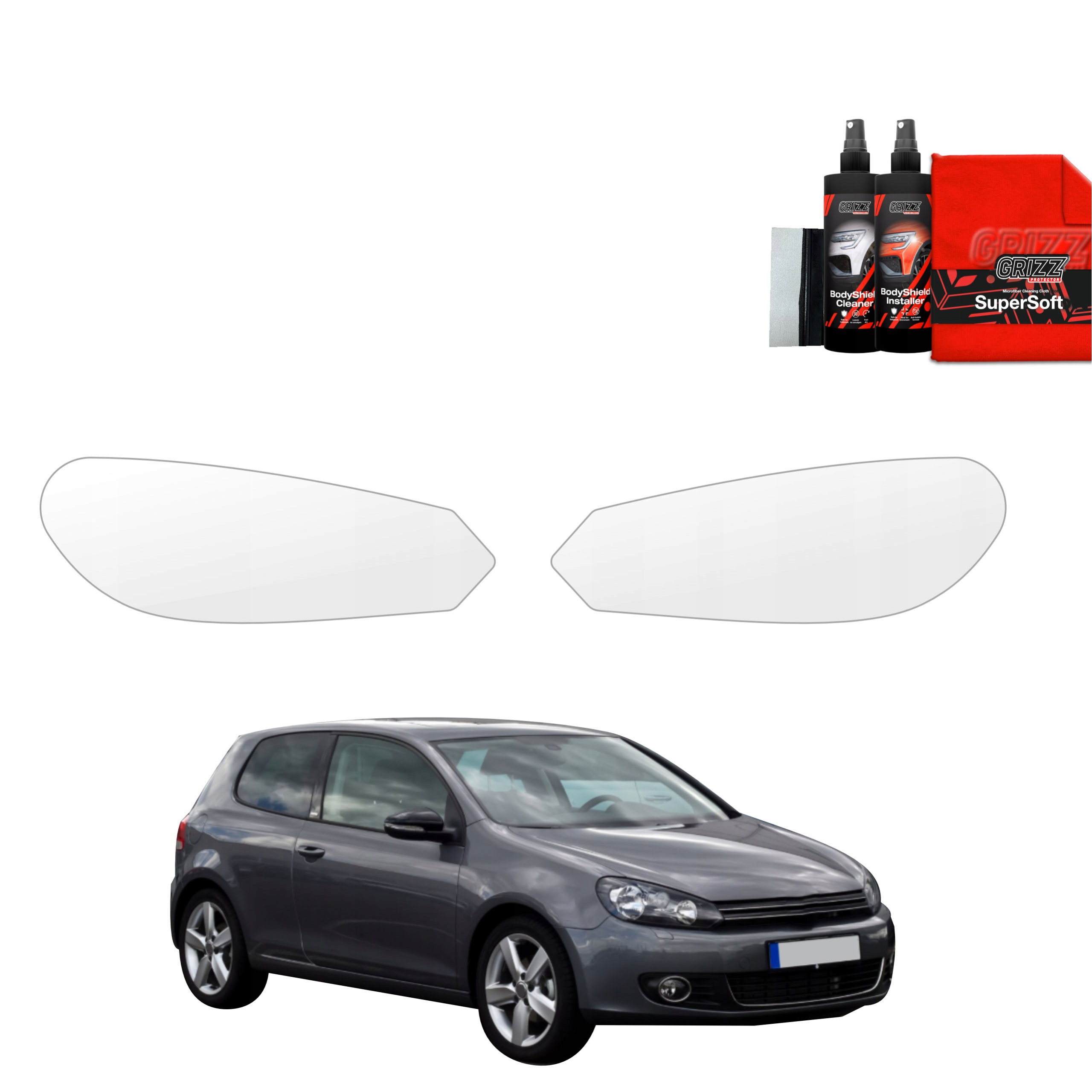 2v1 Fólie Ppf dýha na lampy pro Vw Golf 6 Hatchback 3D (2008-2012)