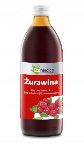 

Sok Z Żurawiny Naturalny Bez Cukru EkaMedica 1L