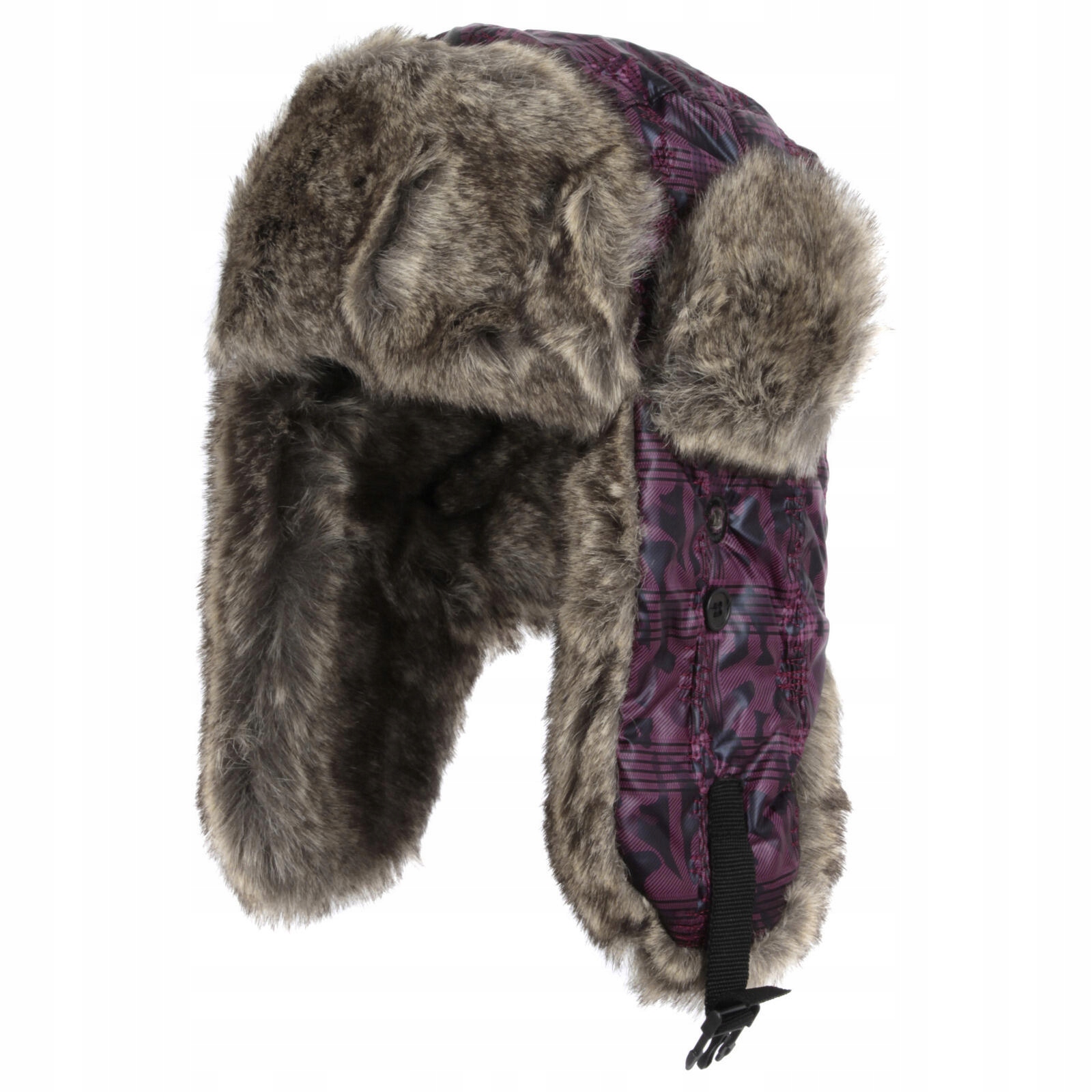 

W173B Czapka zimowa uszatka ciepła z futerkiem