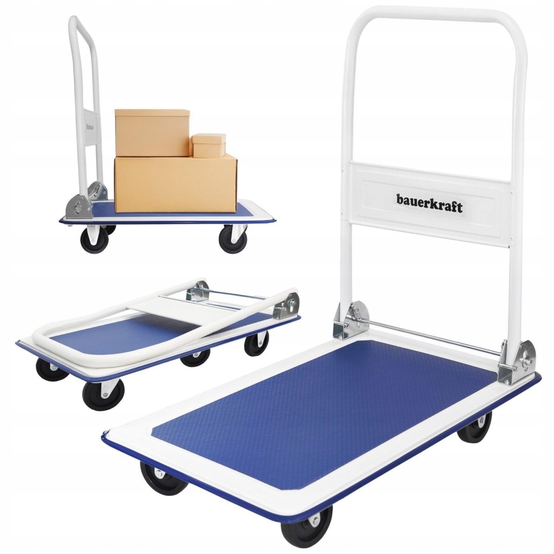 Přepravní skládací ruční plošinový vozík Bauerkraft 150 kg