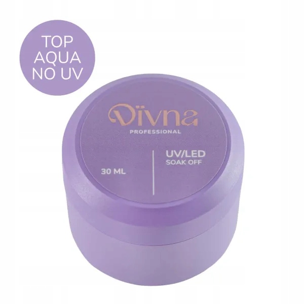 Divna Top Aqua No Wipe 30 ml ve sklenici – Hybridní top bez Uv filtrů