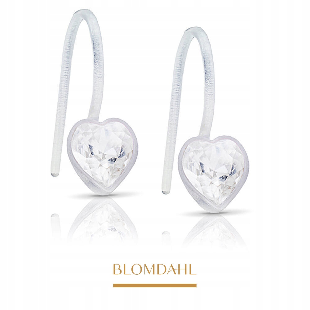 Hypoalergenní Náušnice Blomdahl Srdce Krystalové 6 mm