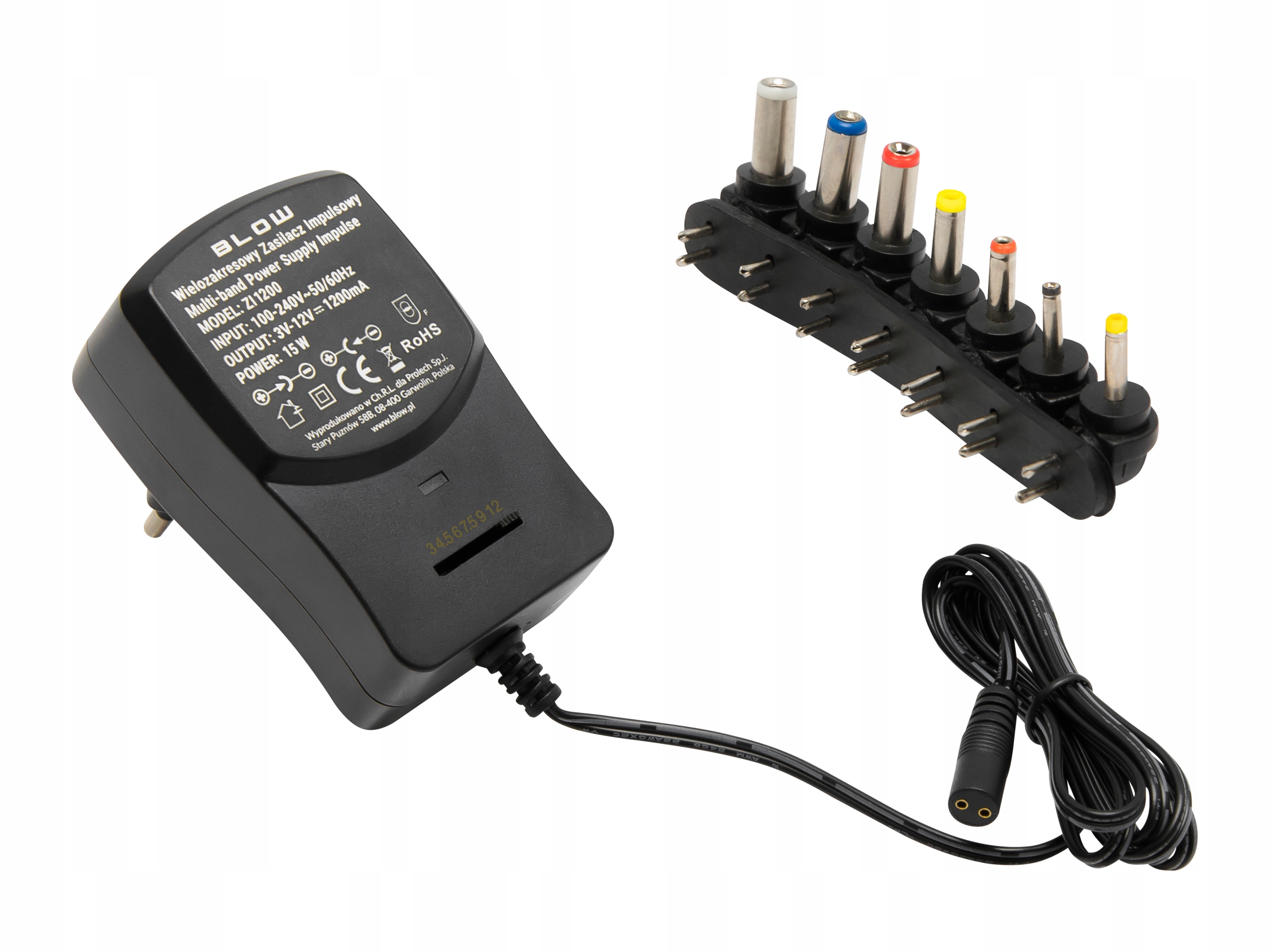 ZASILACZ UNIWERSALNY IMPULSOWY REGULOWANY 15W 7 KOŃCÓWEK WIELOZAKRESOWY EAN (GTIN) 5900804018322