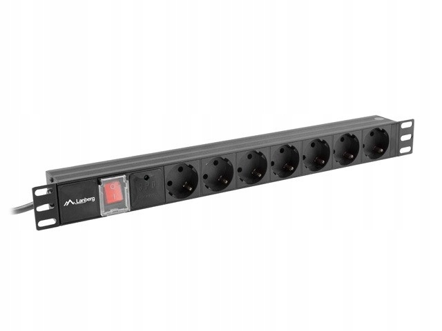 Listwa Zasilająca Rack Pdu 19" Lanberg 1U 16A 7X Schuko 2M Czarna