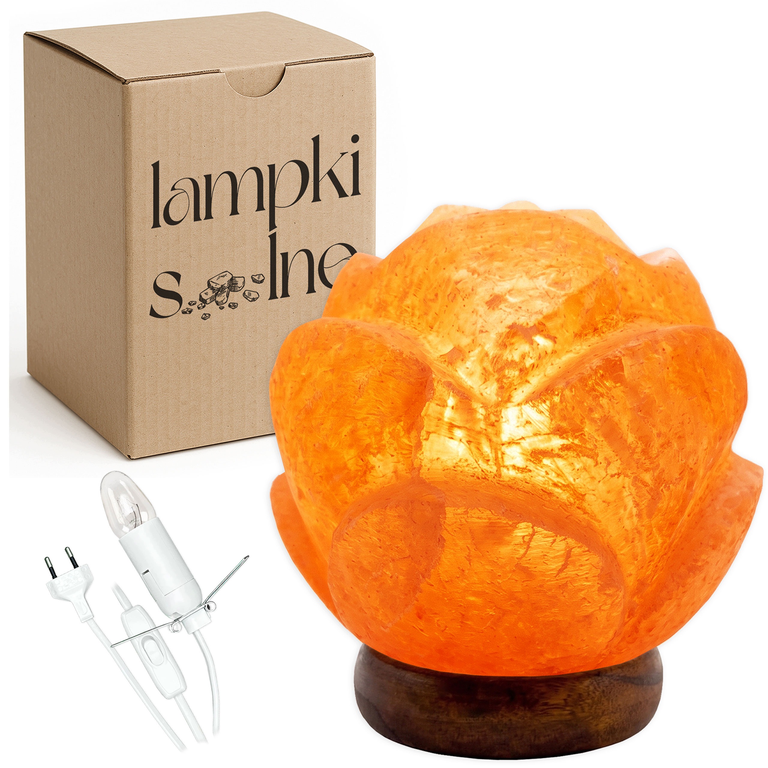Solná Lampa Himalájská sůl Květ Ionizátor Lampička Přírodní těleso ze soli