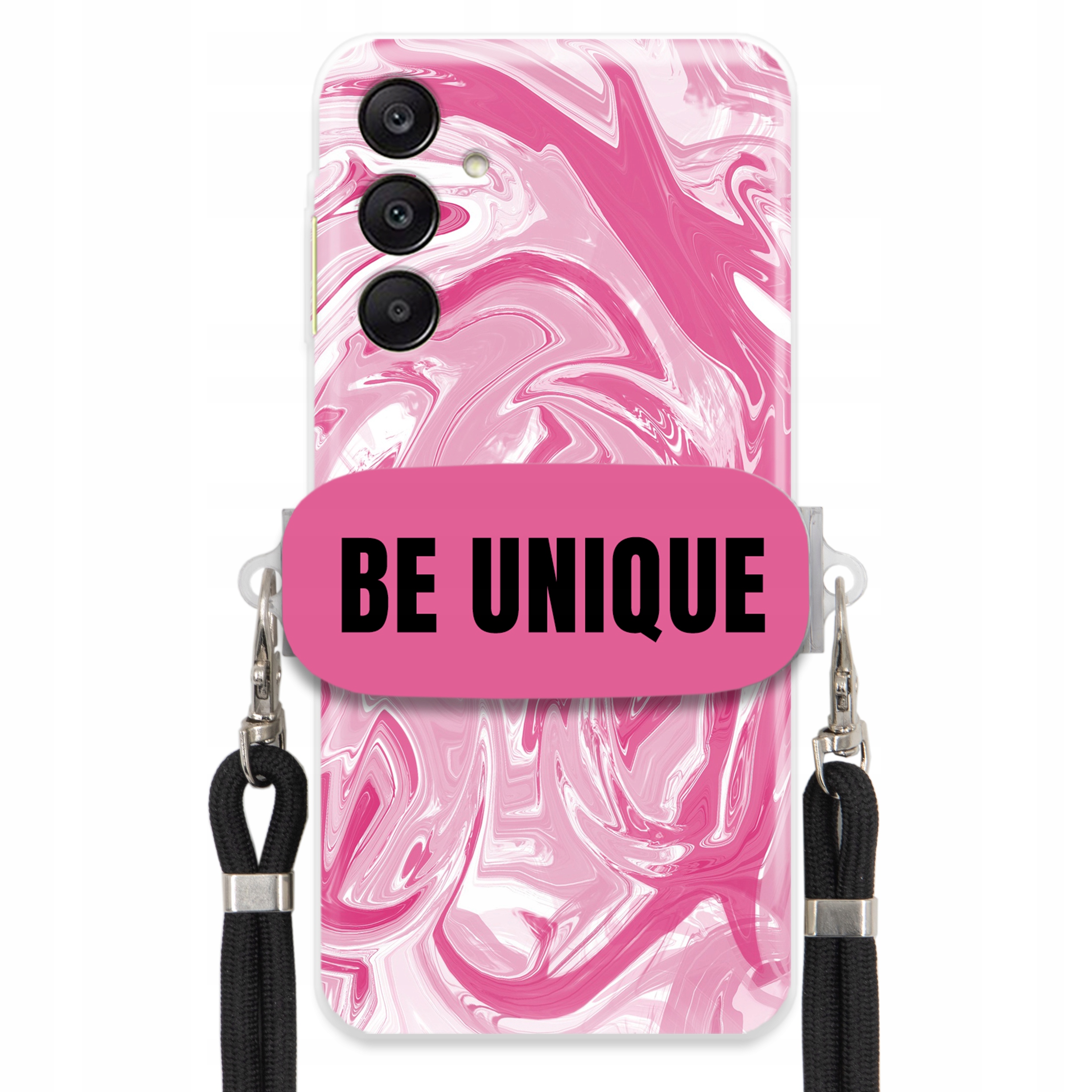 Puzdro pre Samsung A26 5G Case držiak Šnúrka Čierna Ružová Mramor Be Unique