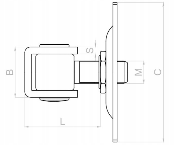 ZAWIASY DO BRAMY FURTKI REGULOWANE M12 PŁYTA 75x55 Kod producenta 61.047
