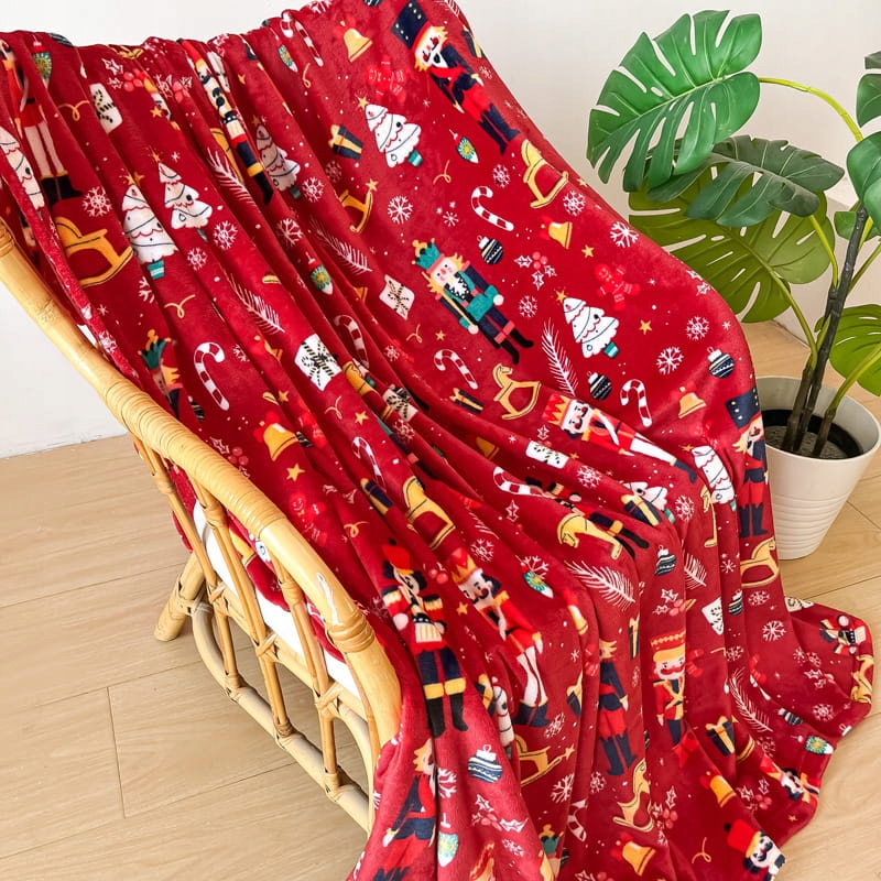 Vánoční deka z mikrovlákna 200x220 Nut Cracker, louskáček na ořechy