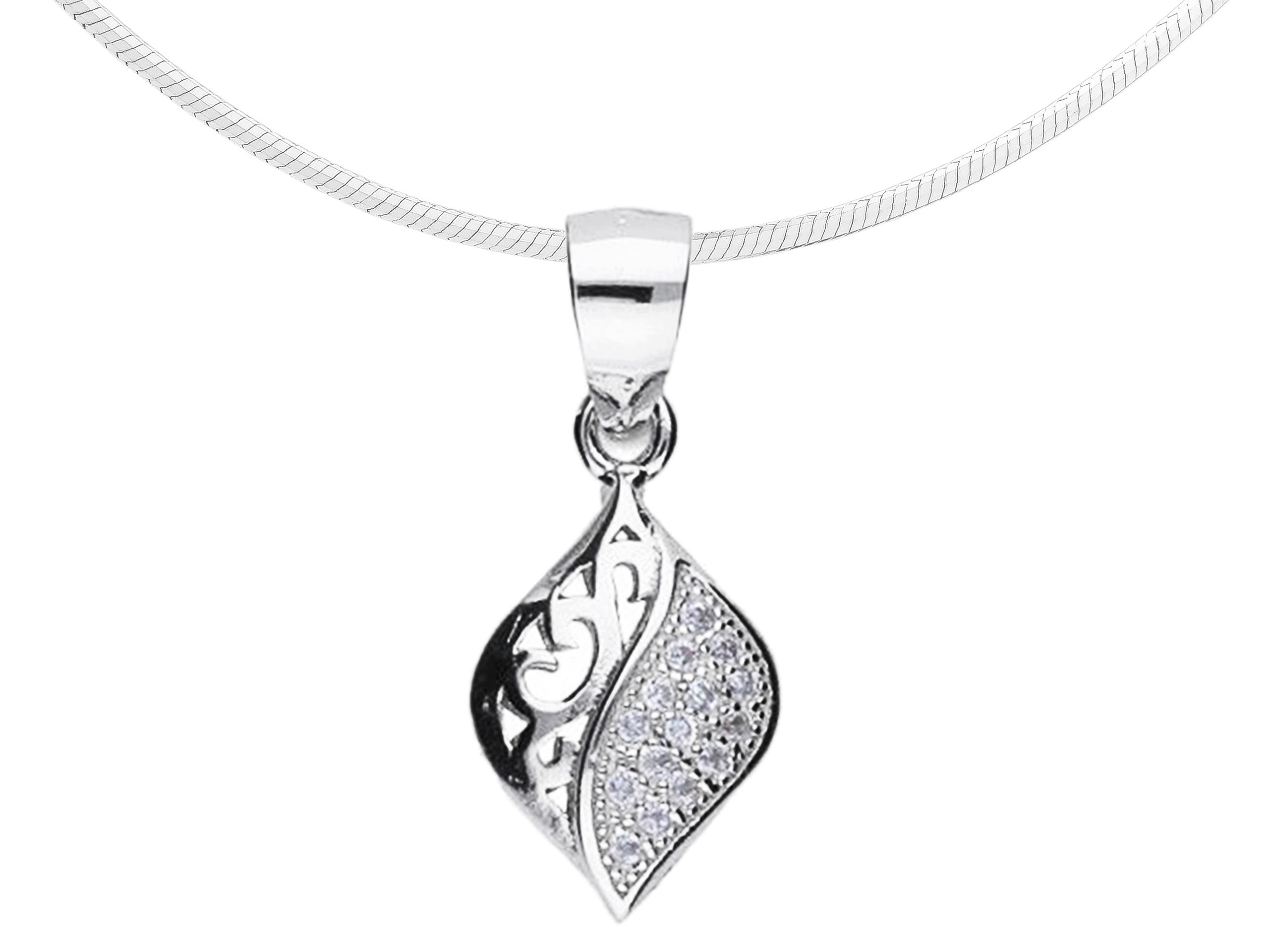 Drobný elegantní stříbrný náhrdelník Markýza s krátkými zirkony Choker 35 cm