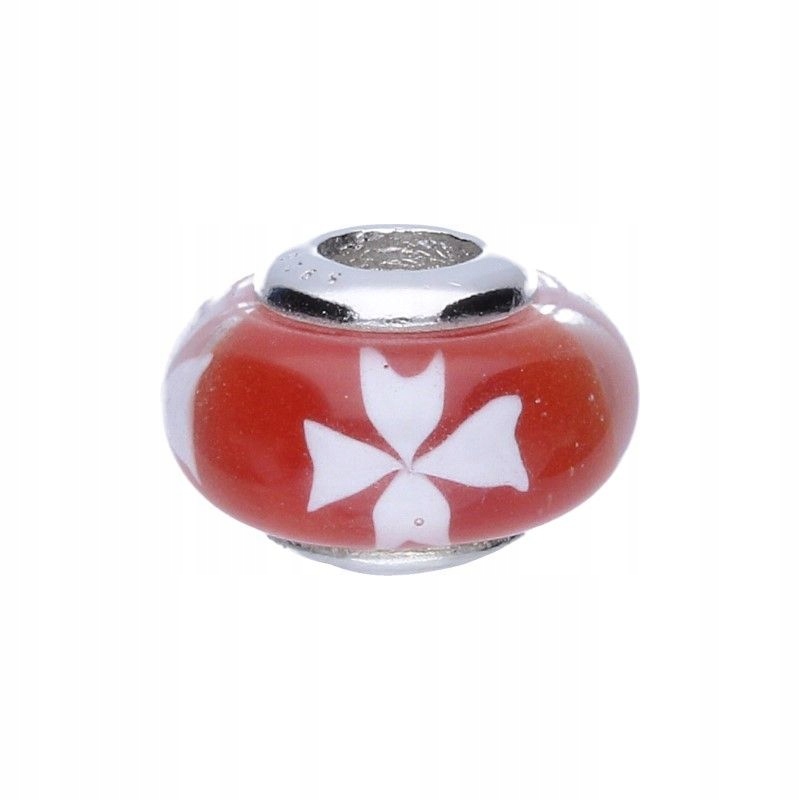Stříbrný přívěsek 925 bead červené sklo maltézský kříž jako dárek