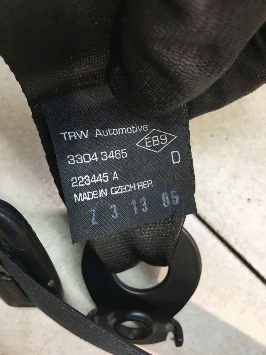 tension belt safety right front KANGOO and FL 33043465
