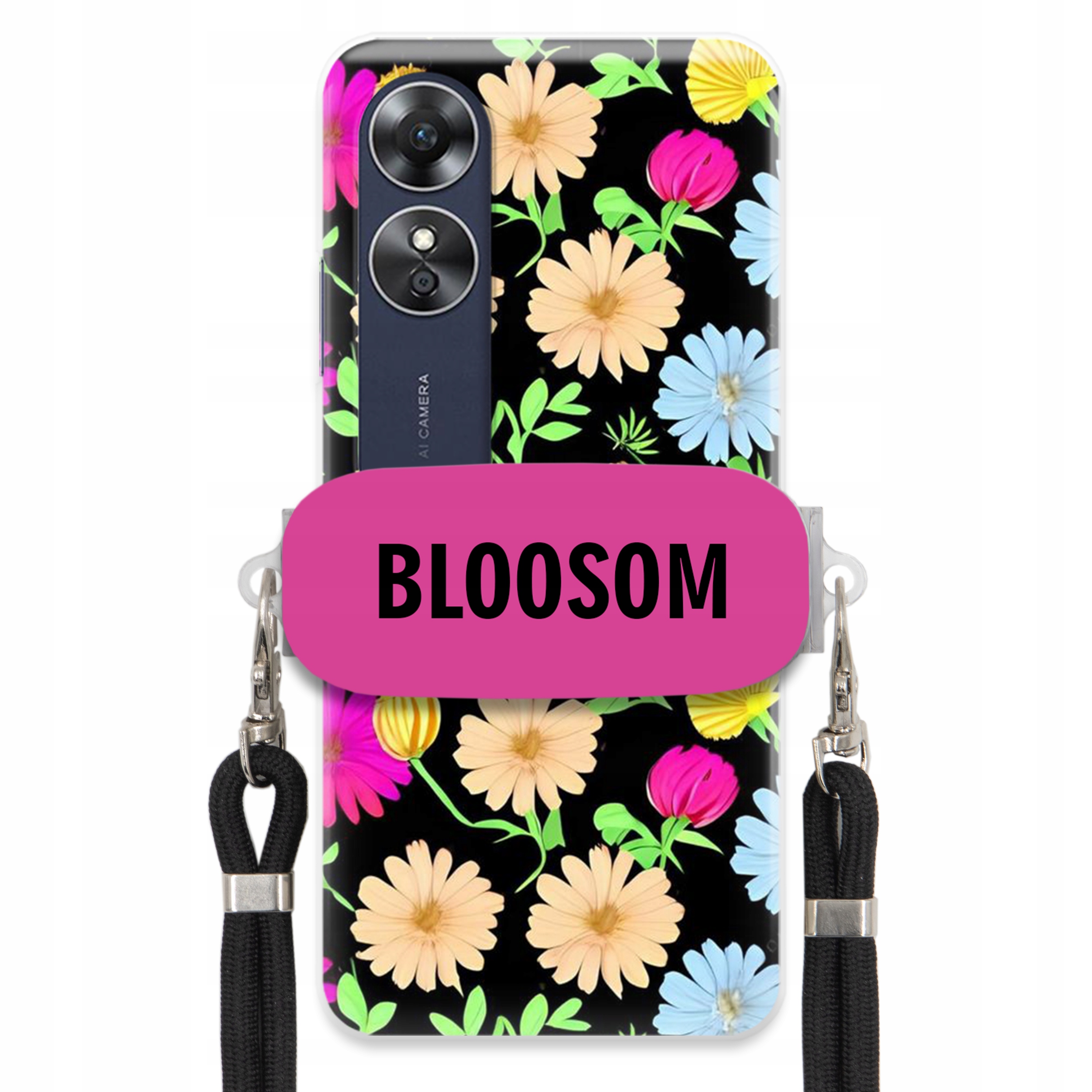 Pouzdro Držák Crossbody pro Oppo A17 Kryt Case Květiny Bloosom Flower