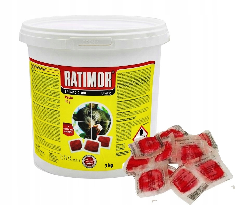 

Trutka Pasta Ratimor Bromadiolon Myszy Szczury 3KG