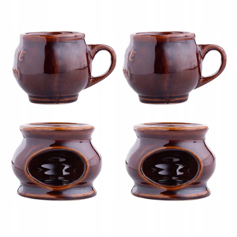 Zestaw do grzanego wina kubki kamionkowe z podgrzewaczami 300 ml 4 el. Pojemność 300 ml