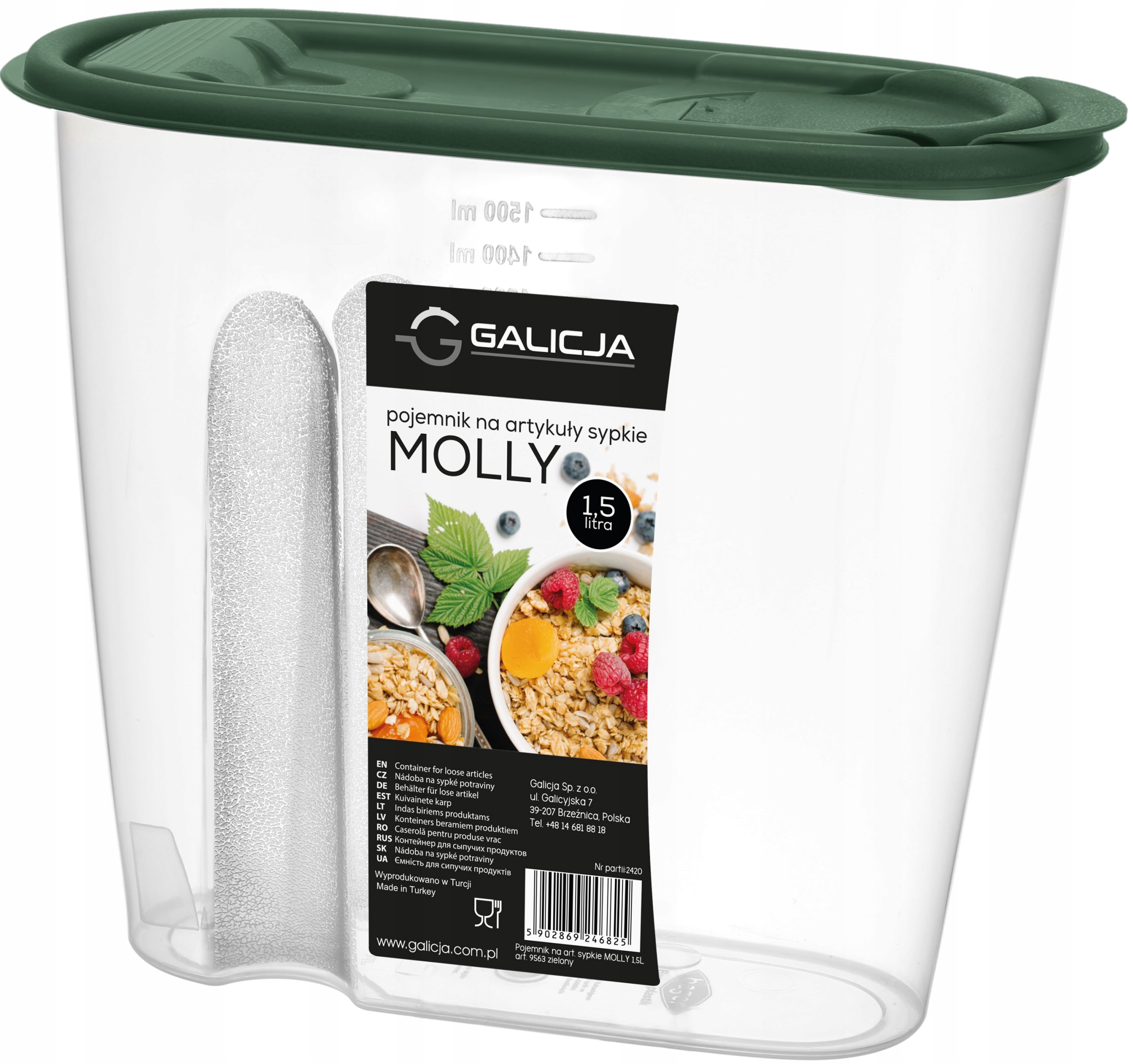 

Pojemnik Na Artykuły Sypkie Molly 1,5 L Zielony