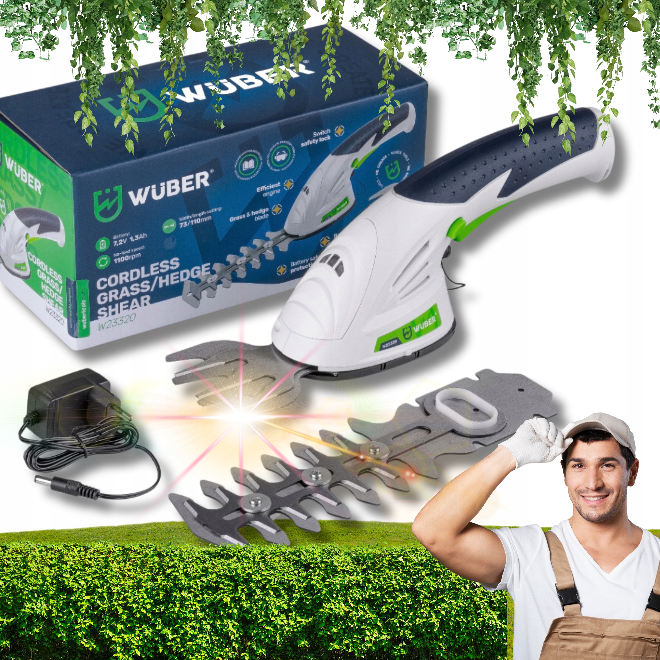 Akumulátorové Záhradné Nožnice, Nožnice Na Trávu A Kríky, Ľahké!