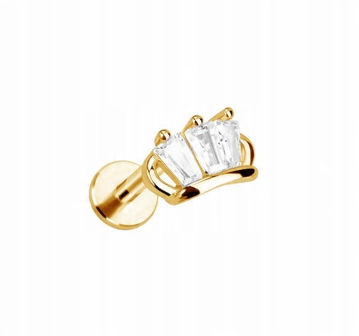

Labret różowe złoto korona Helix Conch Lobe 1,2/6