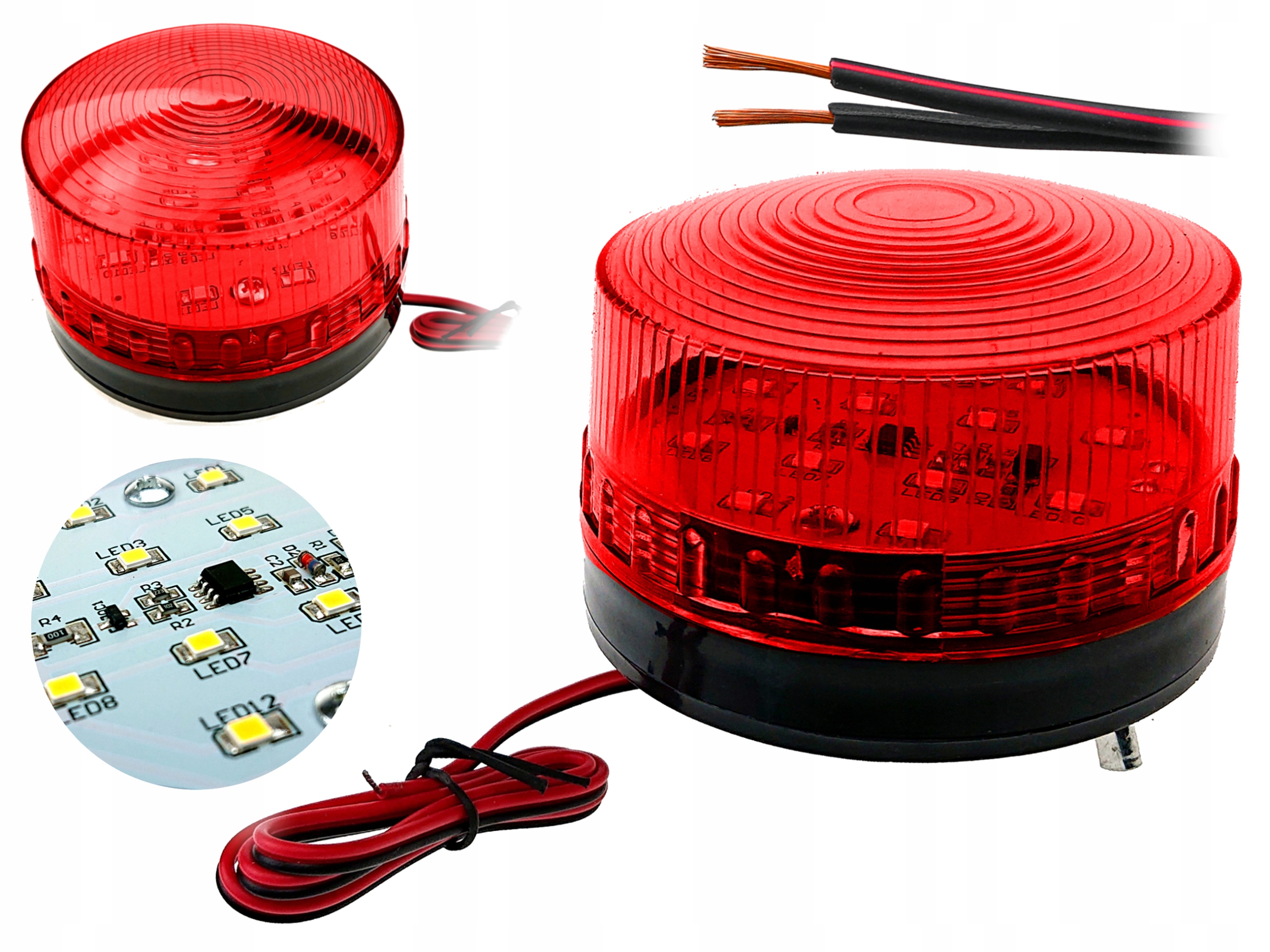 

Lampa Błyskowa Ostrzegawcza Kogut Led Do Bramy 12V