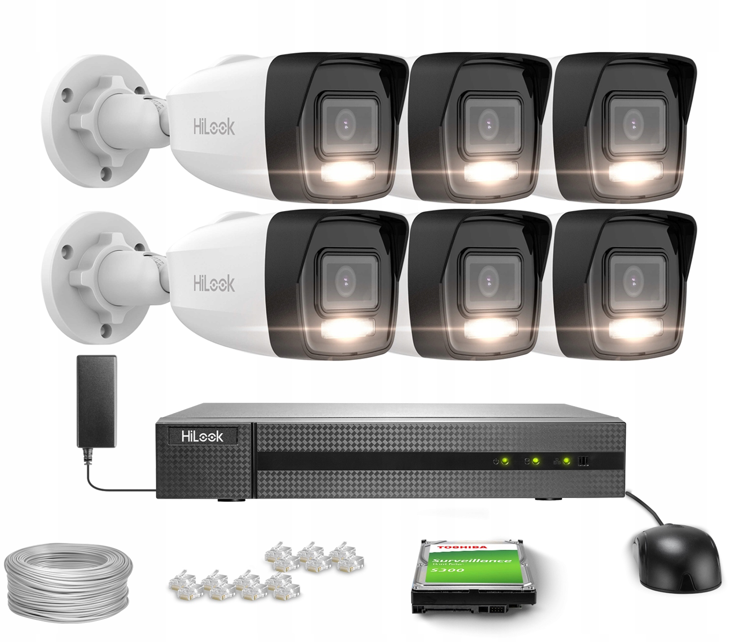 Sada na monitorovanie 6x IPCAM-B8-30DL 4K Smart Hybrid-Light 30 m