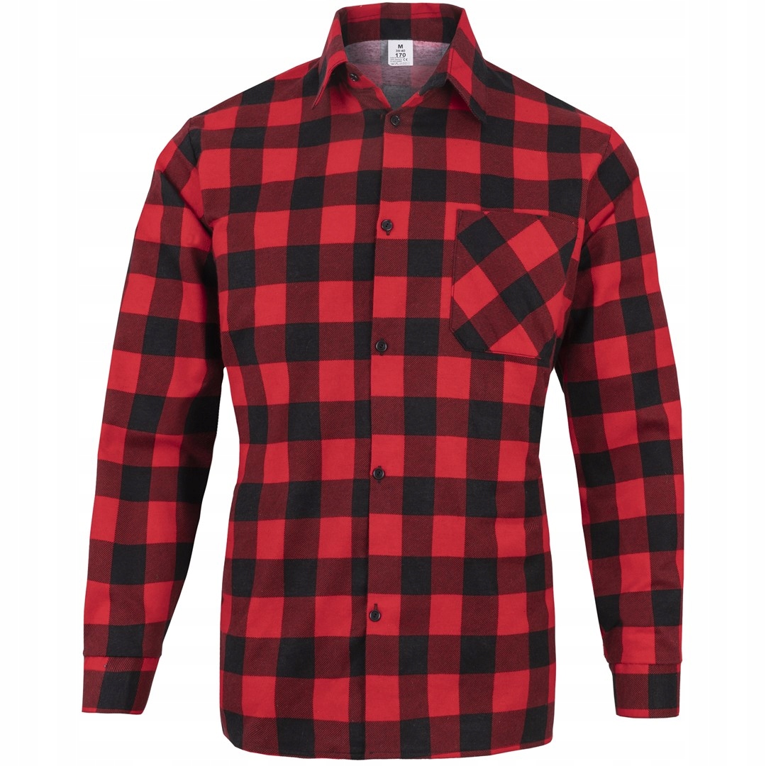 KOSZULA ROBOCZA FLANELOWA do pracy BAWEŁNIANA CZERWONA ROZ.S Rozmiar S