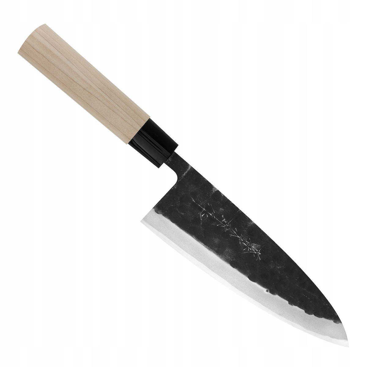 Tojiro Black Hammered Shirogami#2 Japonský kuchynský nôž Deba 60-61 Hrc 18 cm