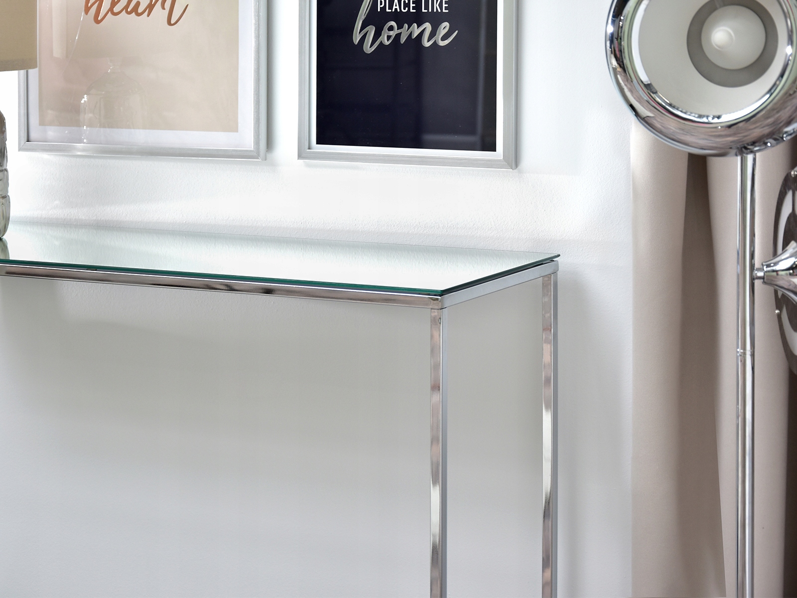 LUSTRZANA KONSOLA DO SALONU W STYLU GLAMOUR BALI CHROM POŁYSK BALT LUSTRO Szerokość mebla 100 cm