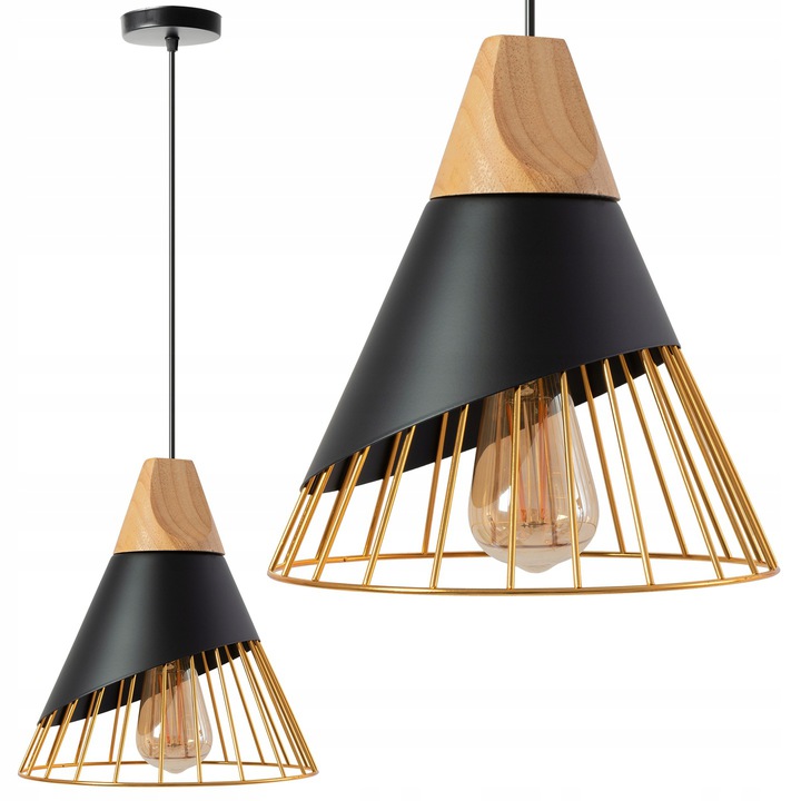 

Lampa Sufitowa Wisząca Skandynawska Metal Czarna