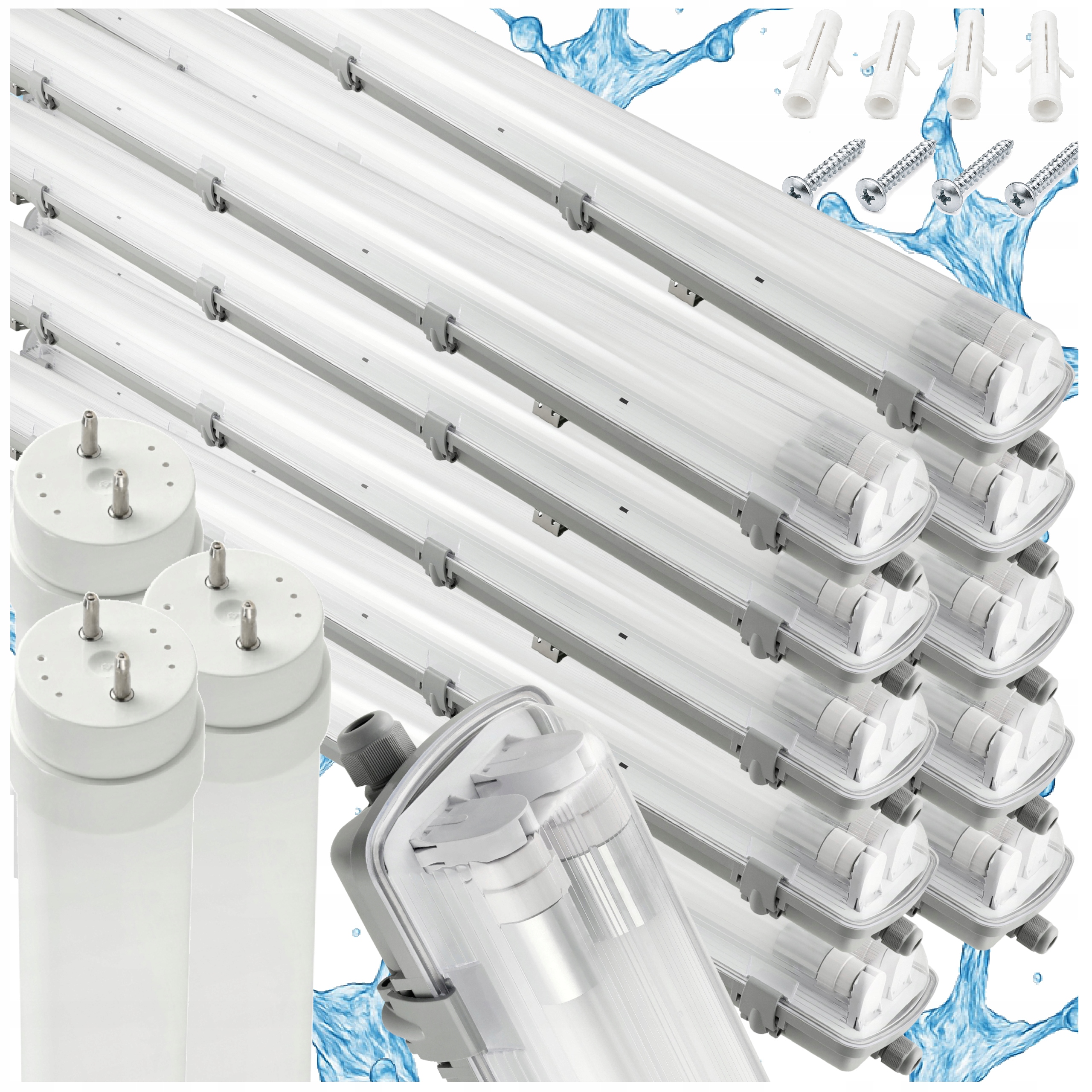 Hermetické Led svietidlá s plechom Väčšie svetlo 120 cm Led trubice Sada 10x