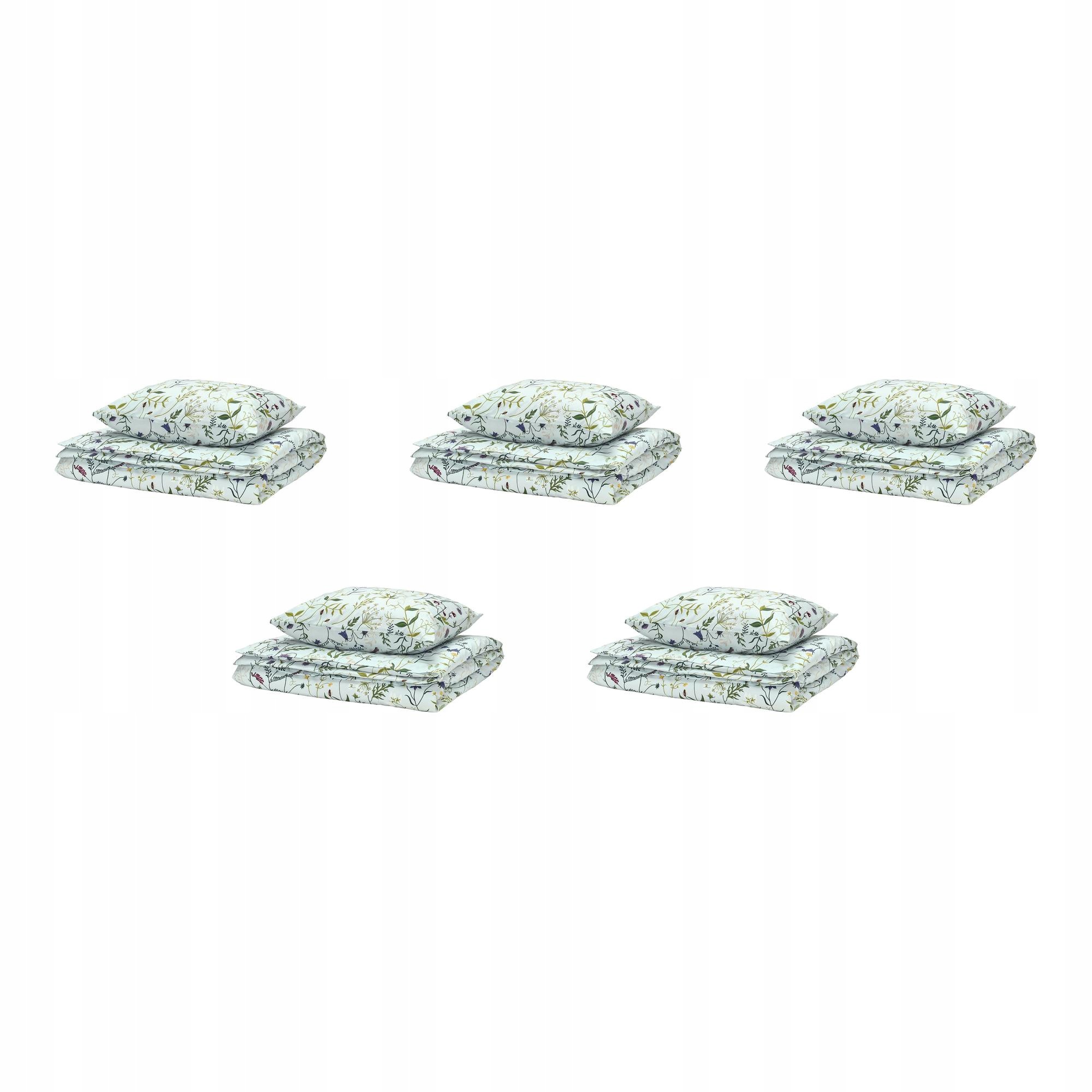 5 szt. Komplet Pościeli Bawełna Organic 150x200 Kwiatowy Wzór