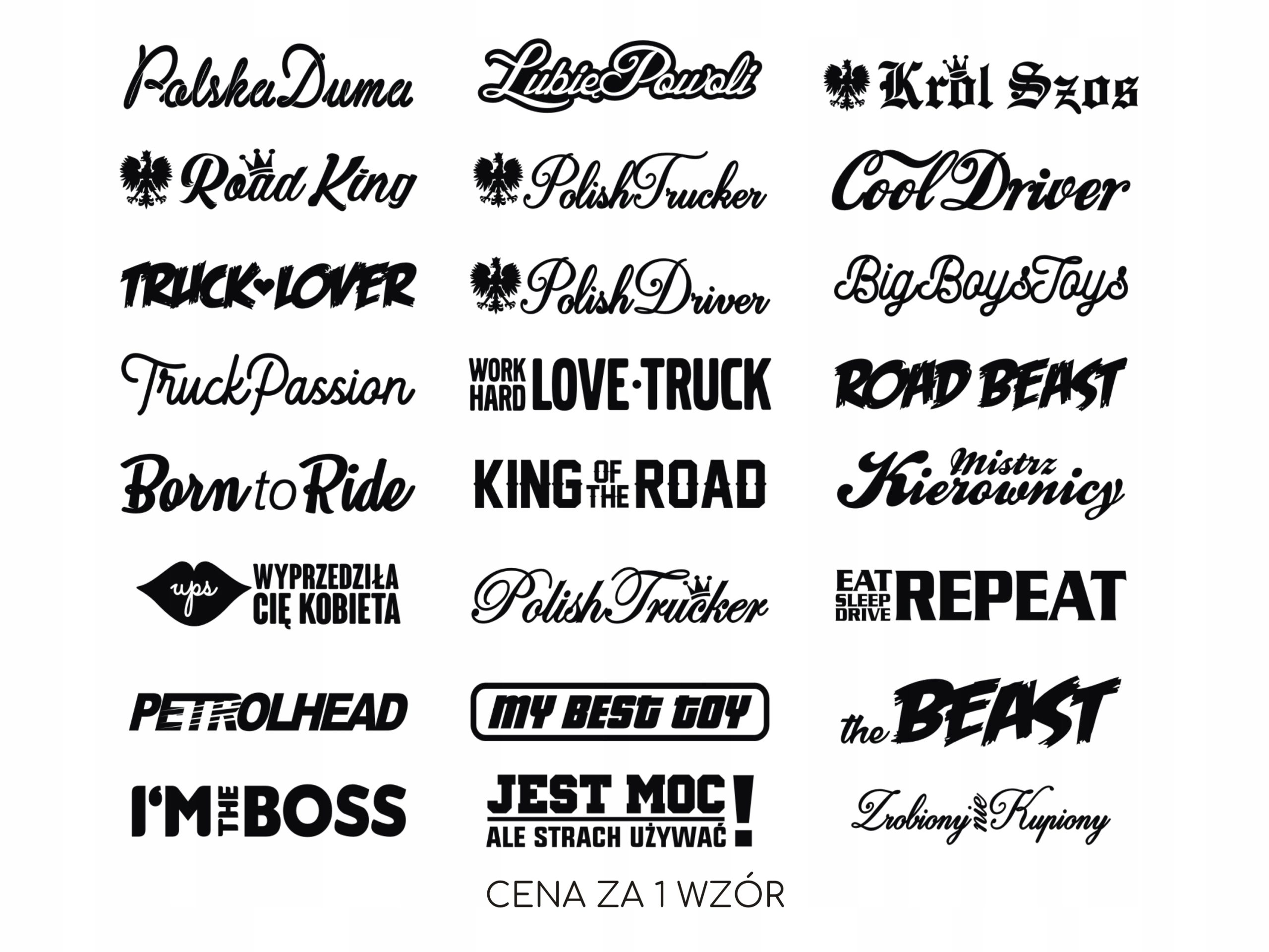 Naklejka na Tira Ciężarówkę Szybę Owiewkę *wzory *kolory *90cm *XL