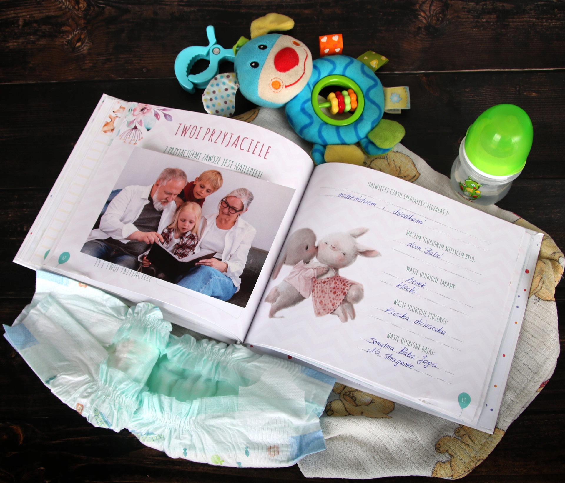 Album dla dziecka prezent narodziny becikowe - chrzest - pierwszy pamiętnik Orientacja pozioma