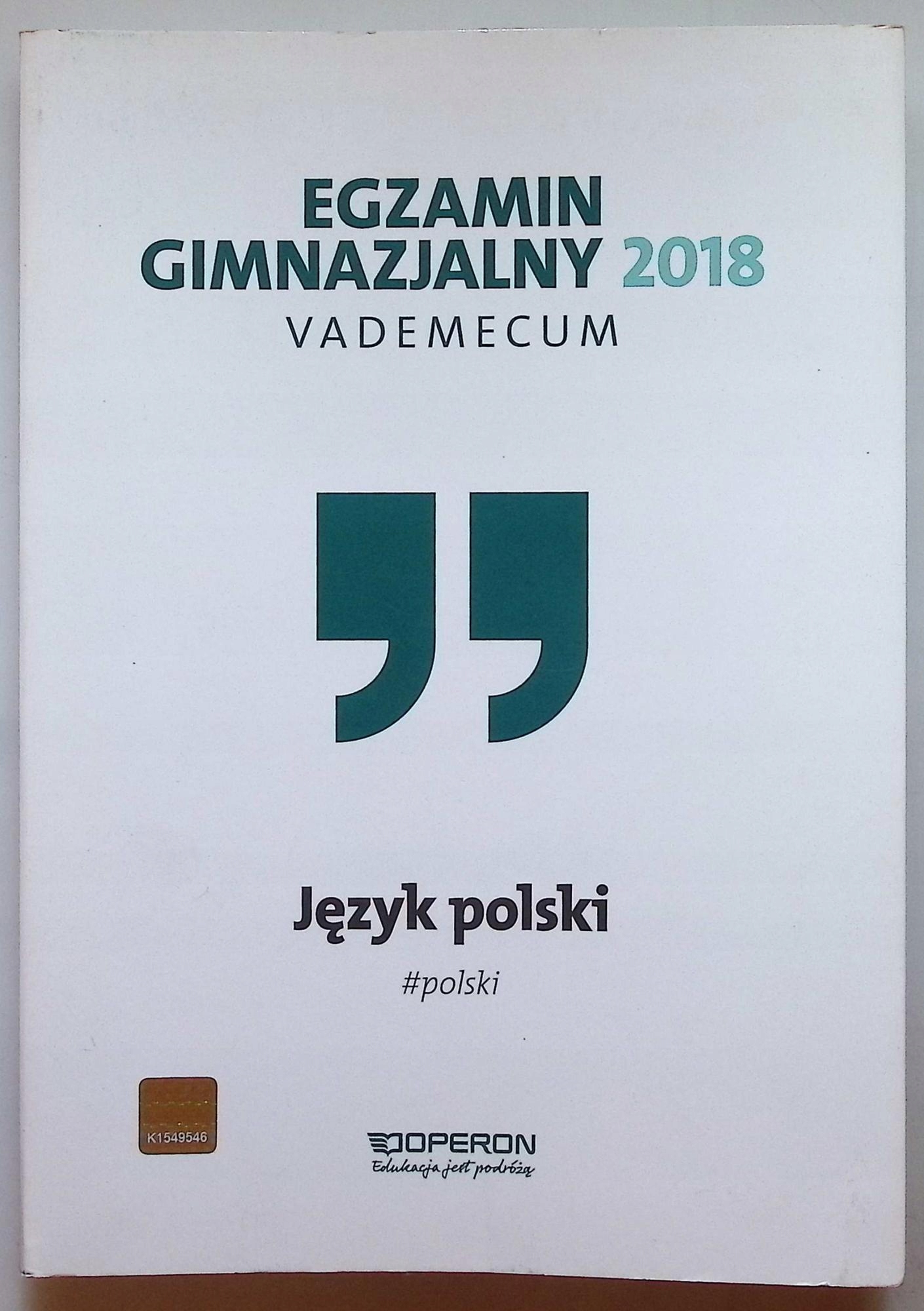 Egzamin gimnazjalny 2018 Vademecum Język polski