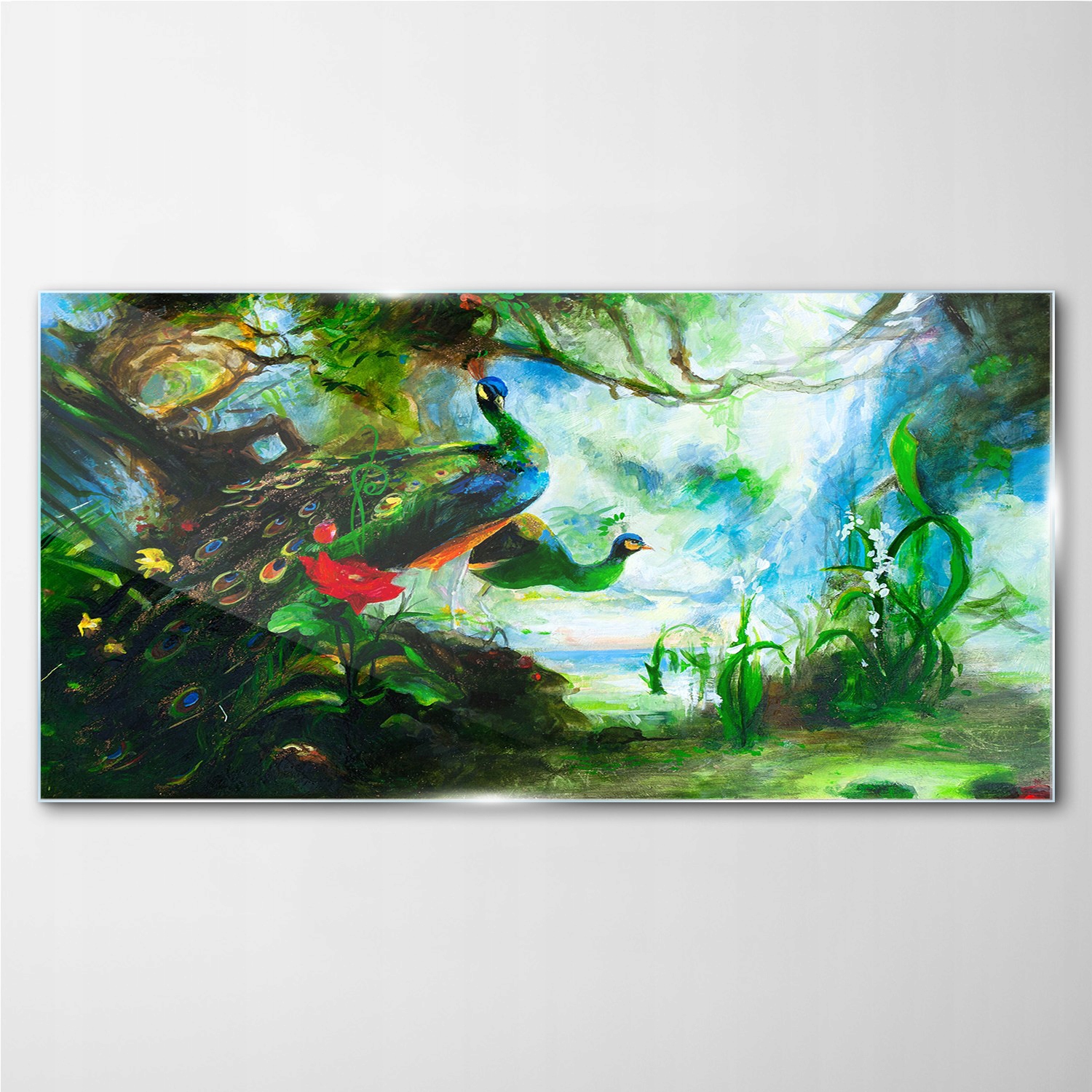 

Obraz na ścianę szklany Las zwierzę paw 140x70 cm