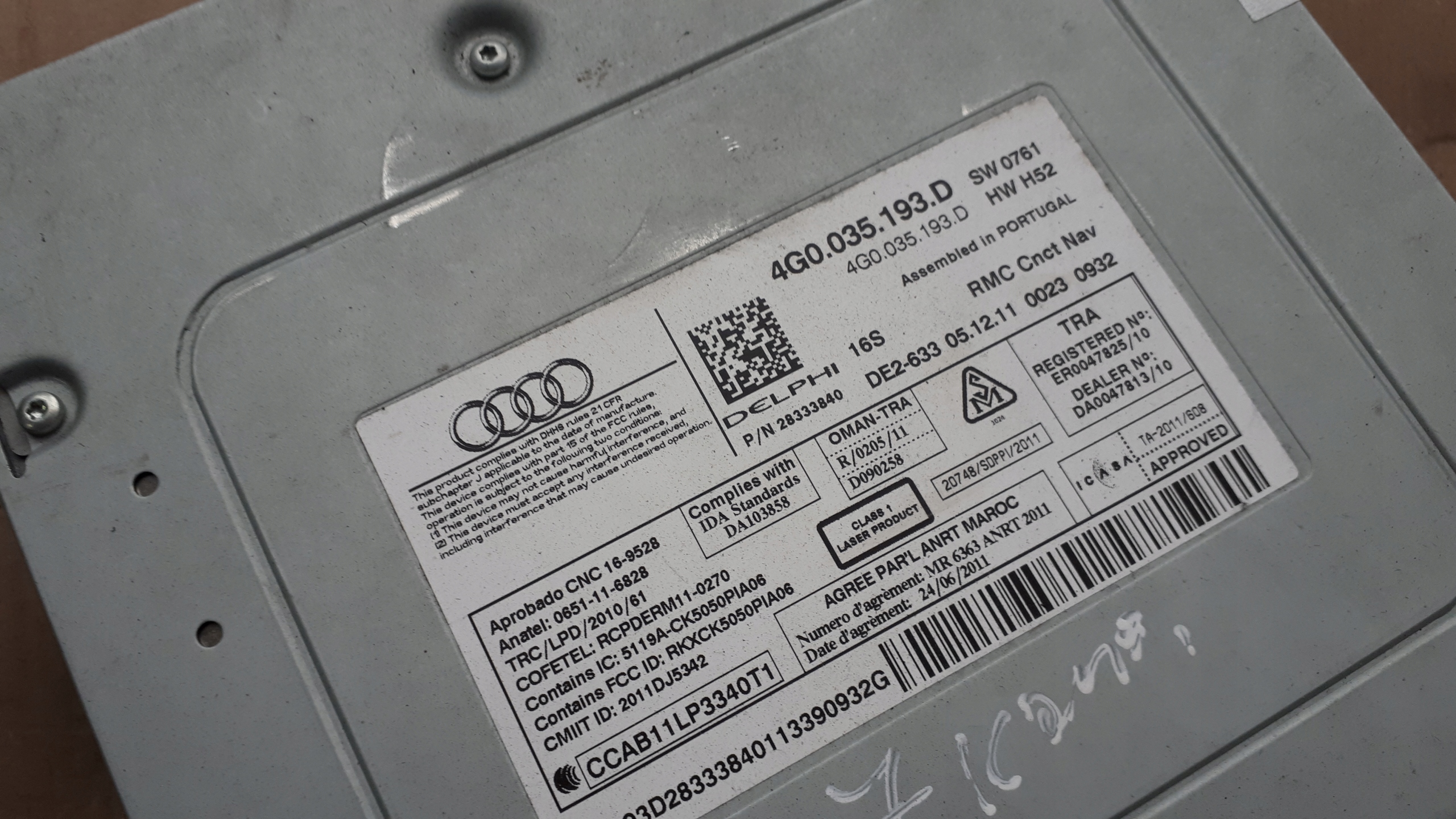 A6 C7 4G card reader MULTIMEDIA MMI NAVI SD A7