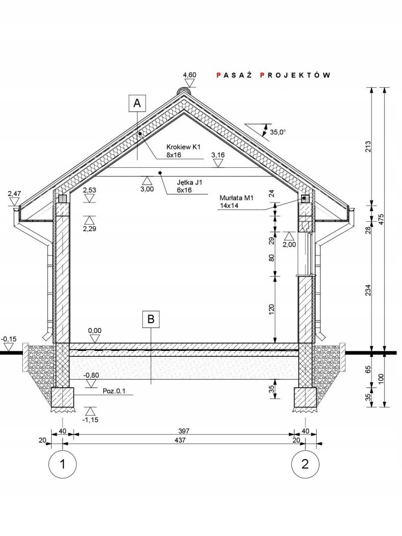 PROJEKT BUDYNKU GOSPODARCZEGO G0 Marka inna