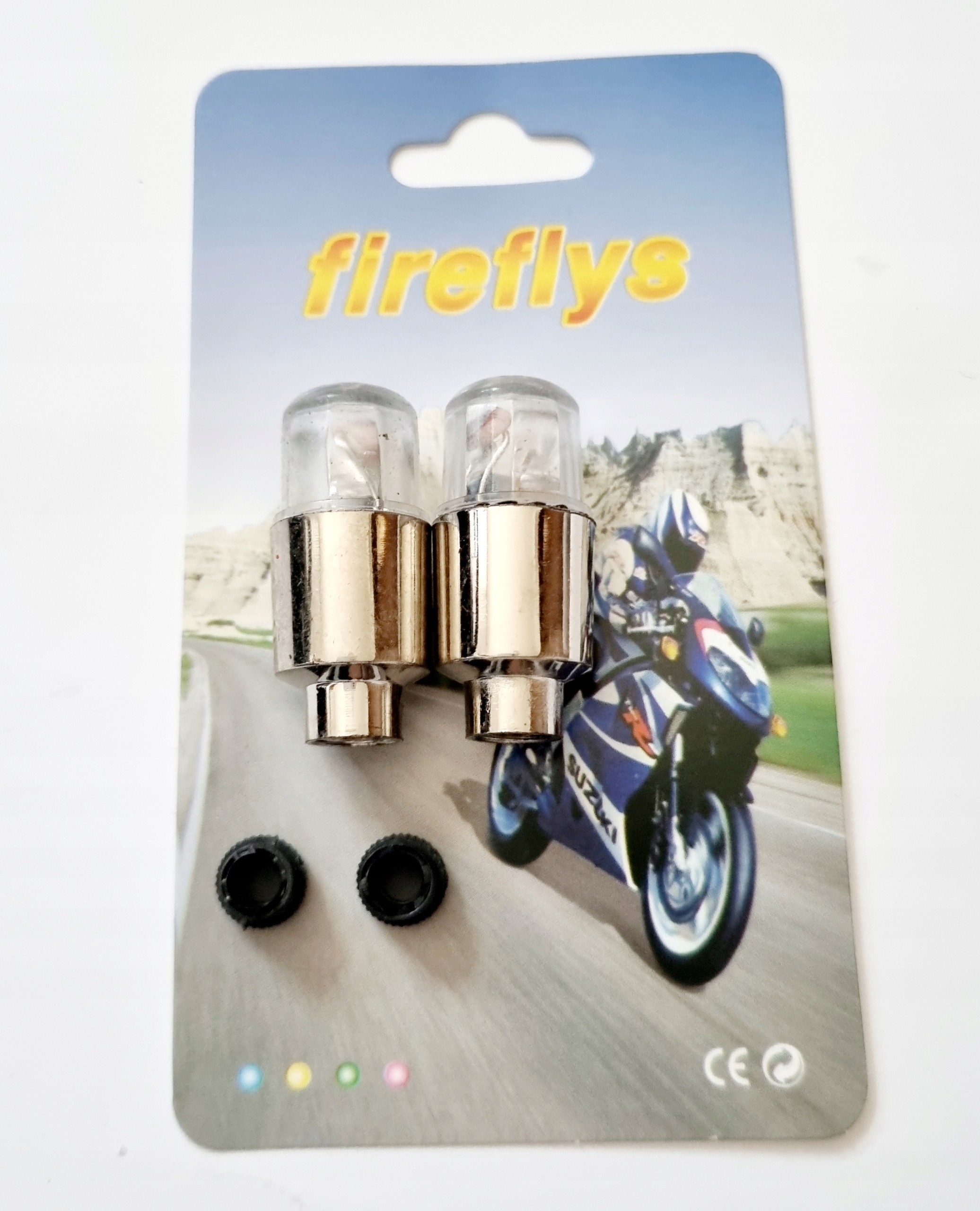 ŚWIECĄCE WENTYLE- NAKRETKI -ZAWORKI- -WENTYLKI 2 SZT MULTIKLOR Model grozz