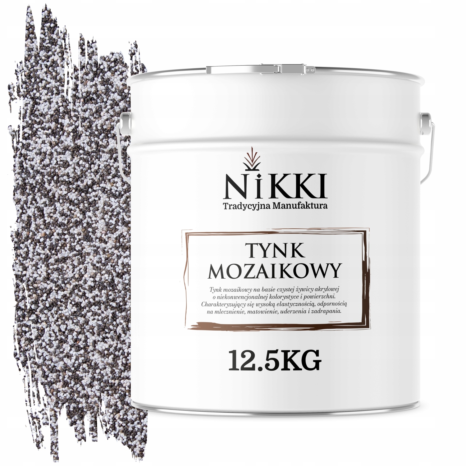 Pryskyřičná Mozaiková Omítka 12,5 Kg Vnitřní Vnější Barva Šedá Tmavá M41