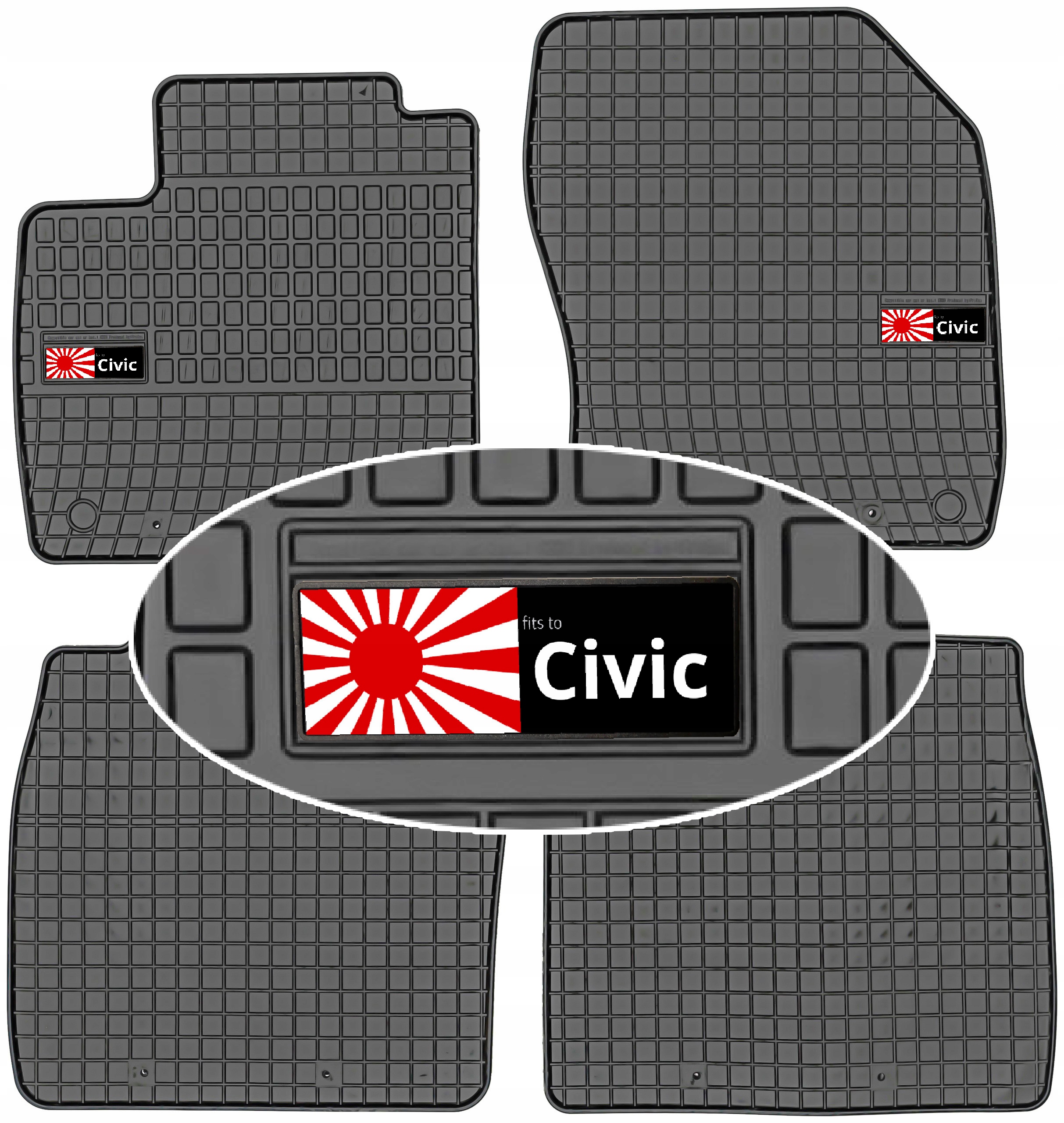 Honda Civic IX 2012-2017 Dywaniki gumowe do samochodu Emblemat